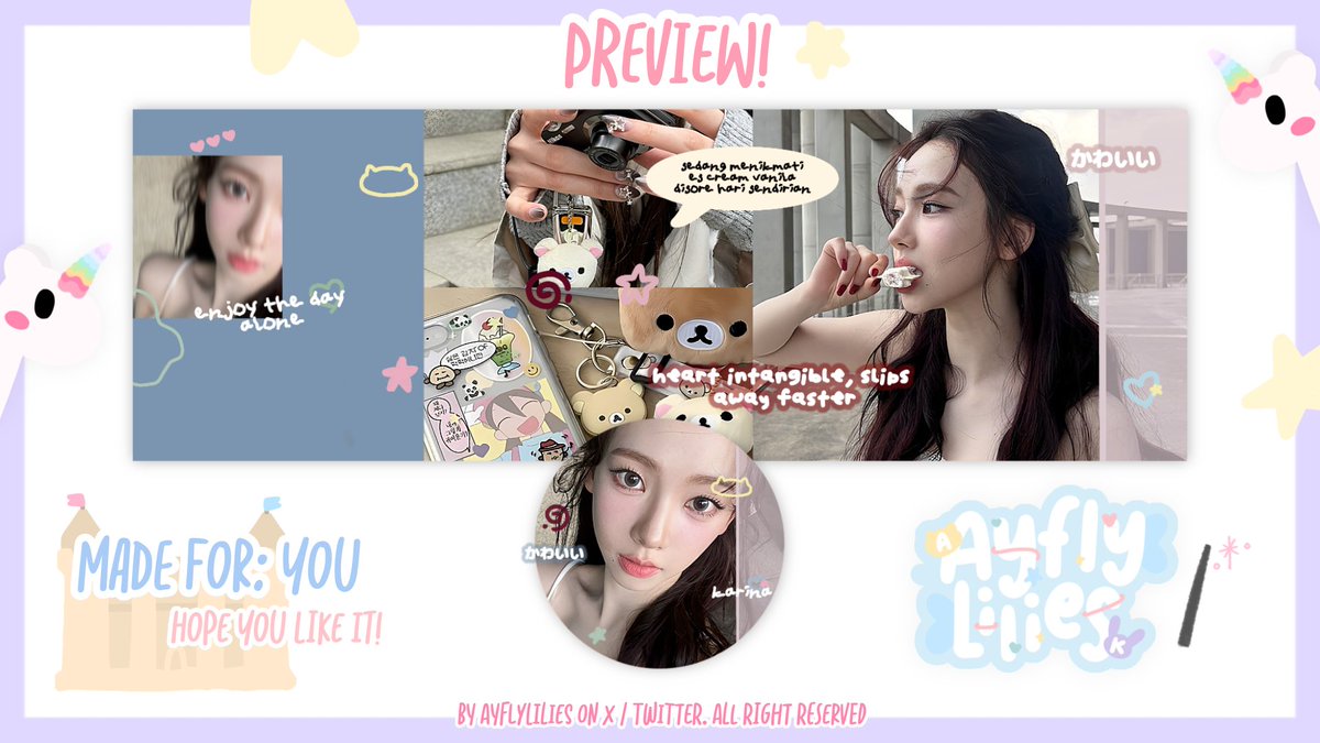 ayflylilies's tweet photo. A repost would be appreciated! <3

Halo!! Ayyara ada ready stock layout Karina dan Ziyoung, yang bisa kamu jemput sekarang. Boleh langsung DM aku ya (harganya di ALT), terimakasih. Ayo jajan guys <3

#zonauang #zonaba https://t.co/KLUwfomFrm