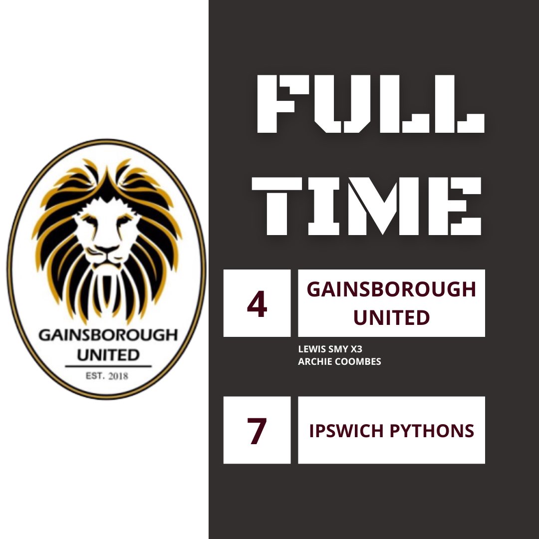 FULL TIME

A disappointing loss today, we played the best part of 40 mins of the first half with 10 men before our 11th man turnt up. Congrats to <a href="/IpswichPythons/">Ipswich Pythons FC</a> on the 3 points.
 
#GUFC