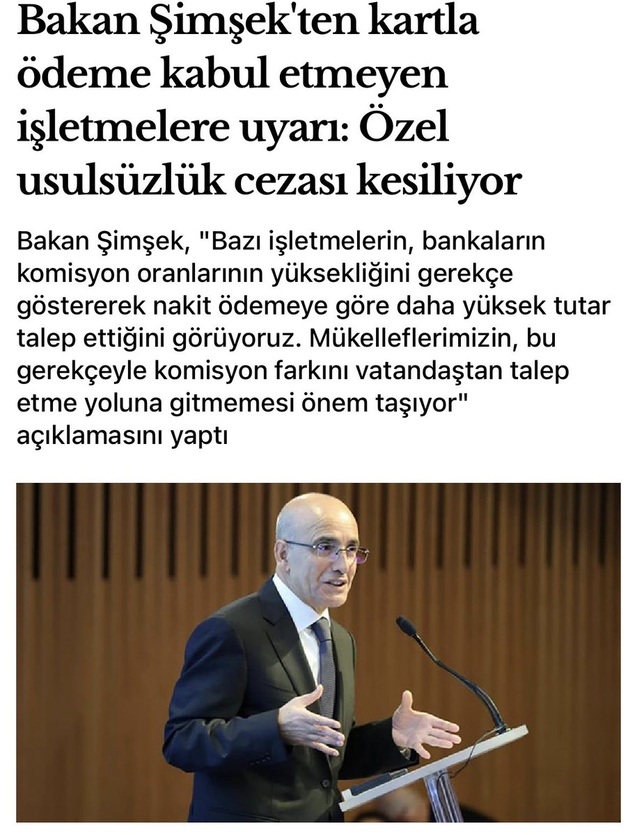 Sayın Bakanım <a href="/memetsimsek/">Mehmet Simsek</a>;

Son 3 yıldır hiç vergi ödemeyen TÜVTÜRK;

Kartla ödemede nakit ödemeye göre 88.71₺ daha yüksek tutar talep ediyor. Kart komisyon ücretini vatandaştan kesiyor.

TÜVTÜRK’ü inceleyebilir miyiz?😊