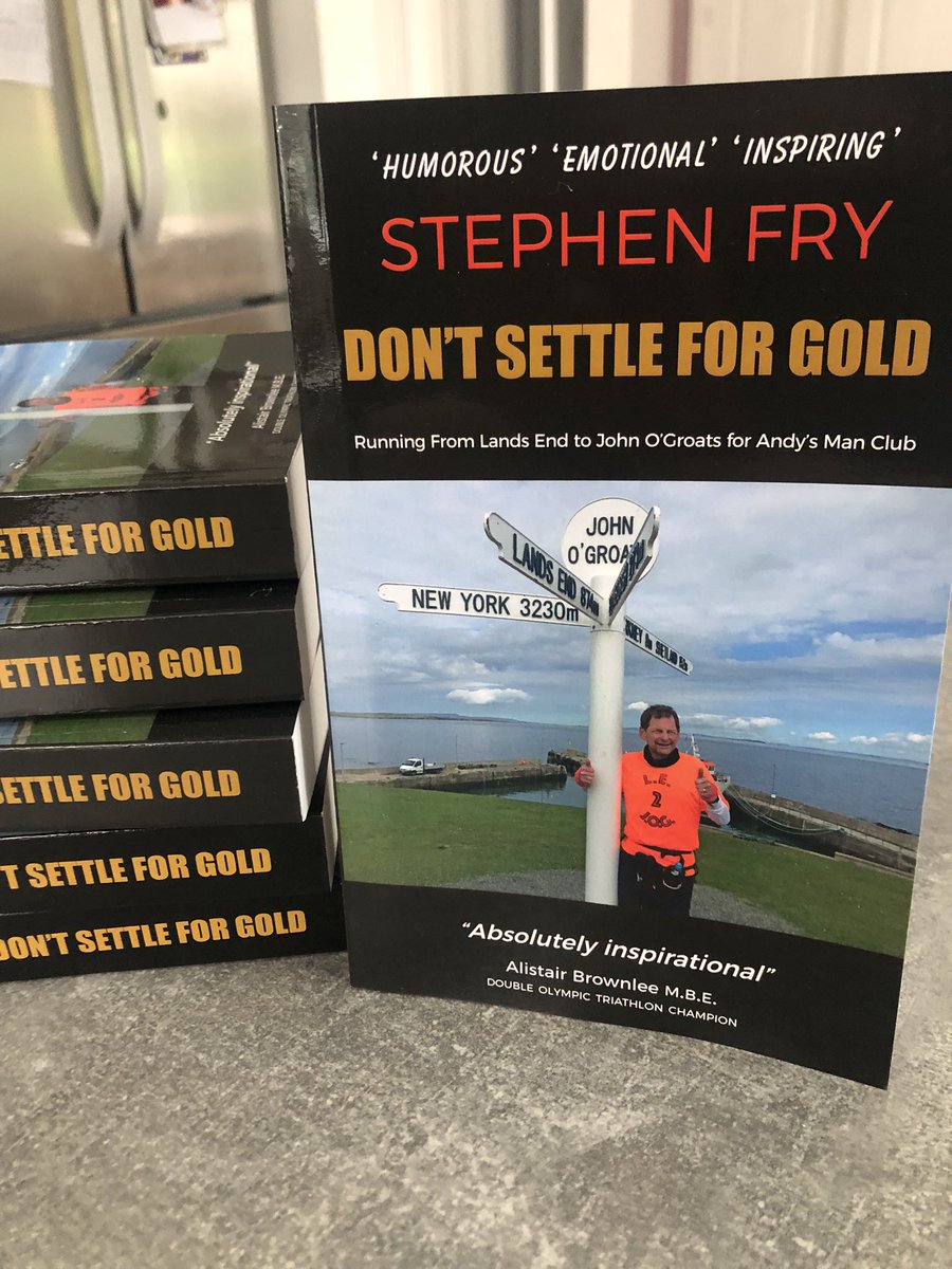 StephenFryRuns's tweet image. If I had known there was going to be so much interest in my reply I’d have mentioned that I still have a few copies of my book left about my solo LEJOG run. GBP 10 + pp PM me if interested