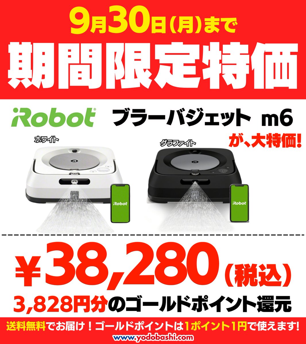 明日9/30（月）まで限定‼ ロボット掃除機がお買得✨ ＼ ?ルンバコンボ 