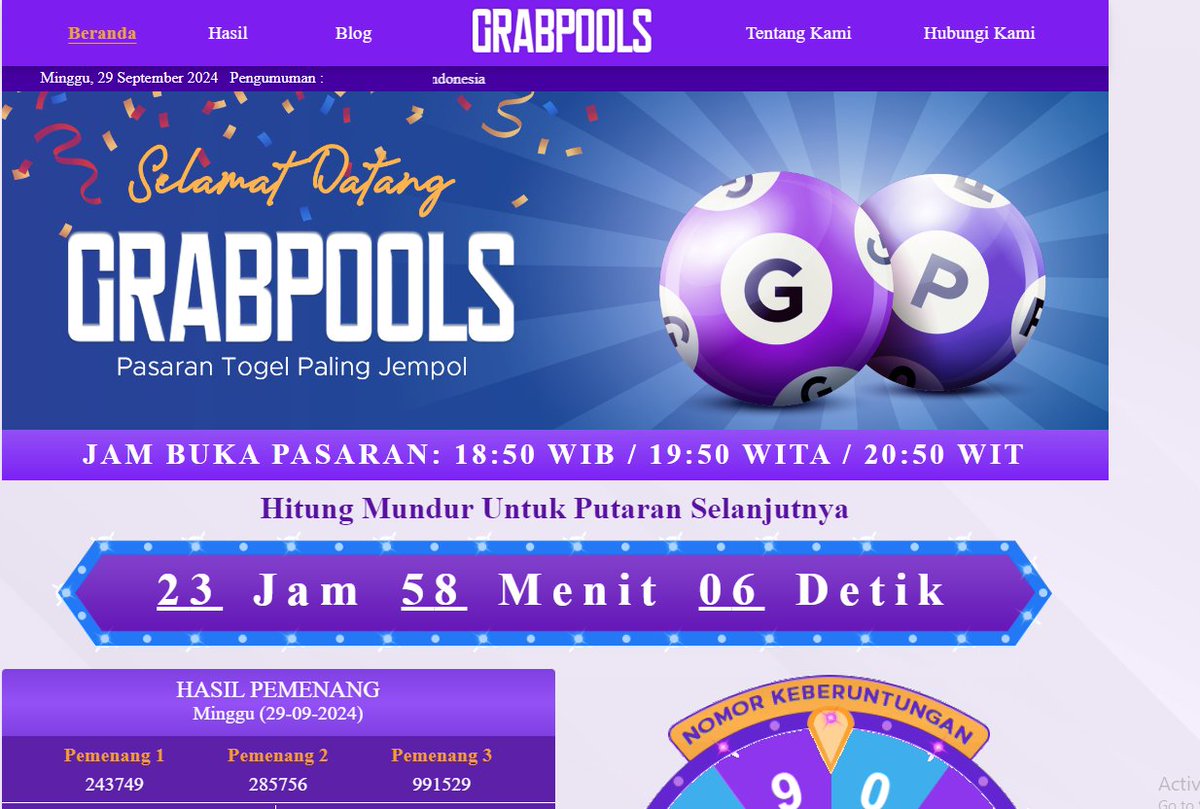 Pgsoft38Oficial's tweet photo. Berikut result pasaran Grabpools (GP) Hari ini adalah:
Nomor : 3749
Shio : Naga
Kami ucapkan selamat kepada para pemenang yang beruntung
Link Resmi : https://t.co/gNTDNsFS0l

#PGSOFT38 #TogelGrabpools #resulthariini https://t.co/vNlkKjG3X5