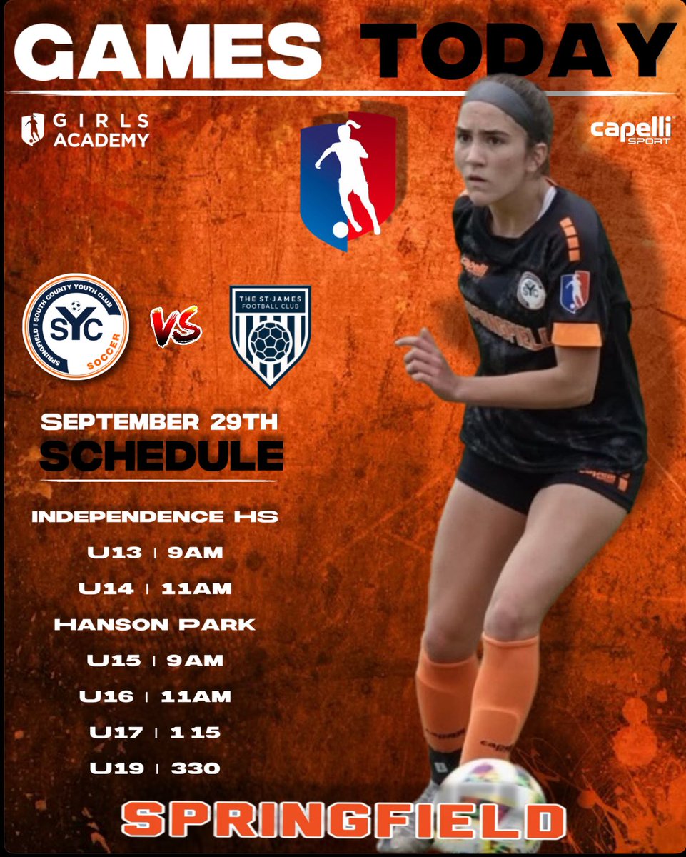 SYC Soccer - Springfield (@sycsoccer) on Twitter photo β‘οΈ SYC <a href="/GAcademyLeague/">Girls Academy</a> full slate away games today π STJ GA! Come out and support. Letβs GO π§‘π
#GirlsAcademy #TheNewEra #SYCGirlsRock #SYC #WeAreSpringfield π§‘π β‘οΈ SYC <a href="/GAcademyLeague/">Girls Academy</a> full slate away games today π STJ GA! Come out and support. Letβs GO π§‘π
#GirlsAcademy #TheNewEra #SYCGirlsRock #SYC #WeAreSpringfield π§‘π
