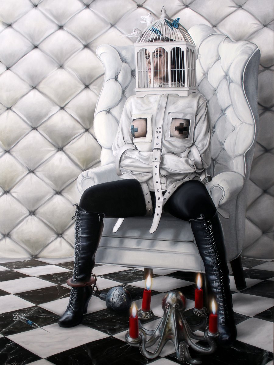 "locked-down - the lunatics have taken over the...' everything apparently! #oilsoncanvas