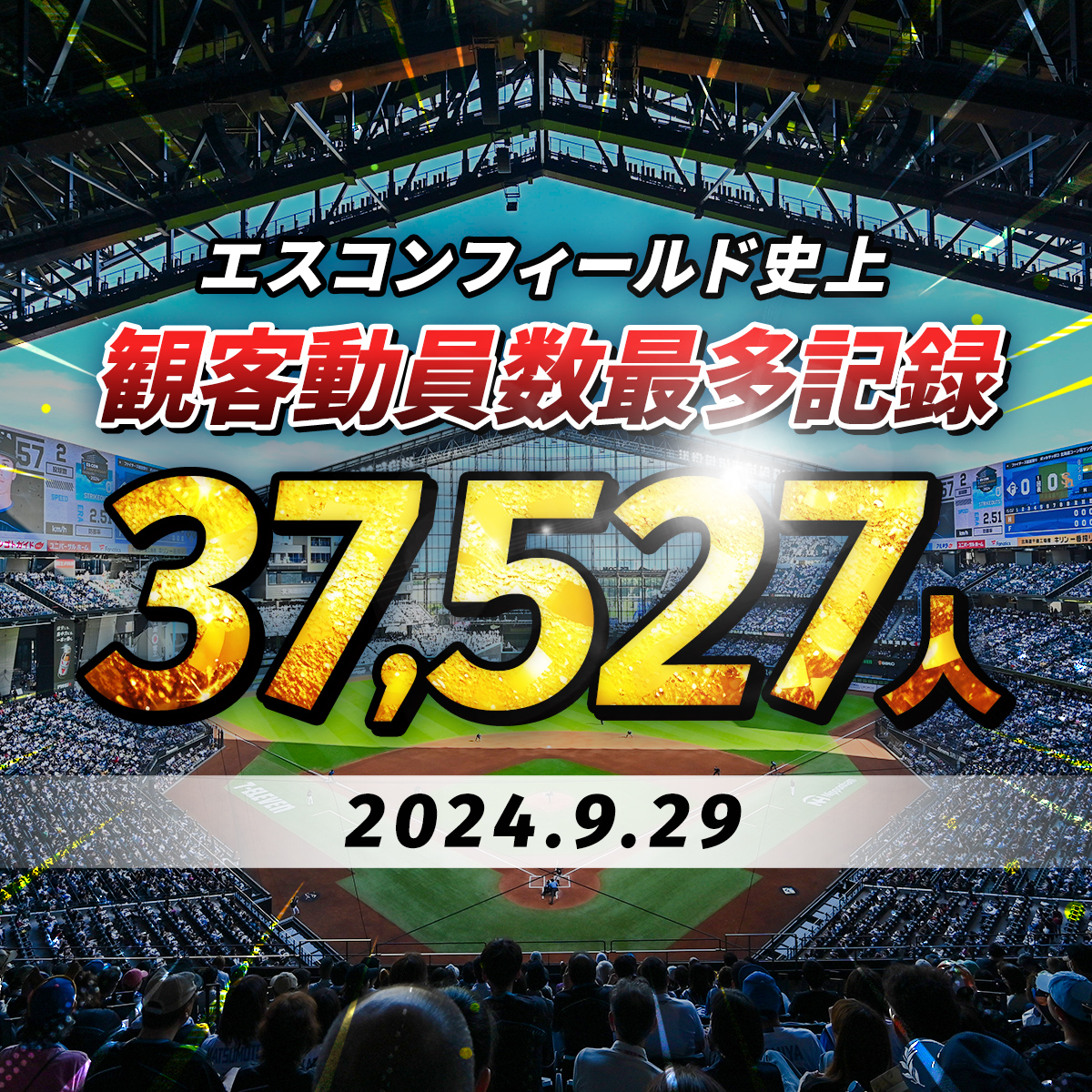 ㊗️新記録達成📢／／ 本日の福岡ソフトバンクホークス戦で エスコン