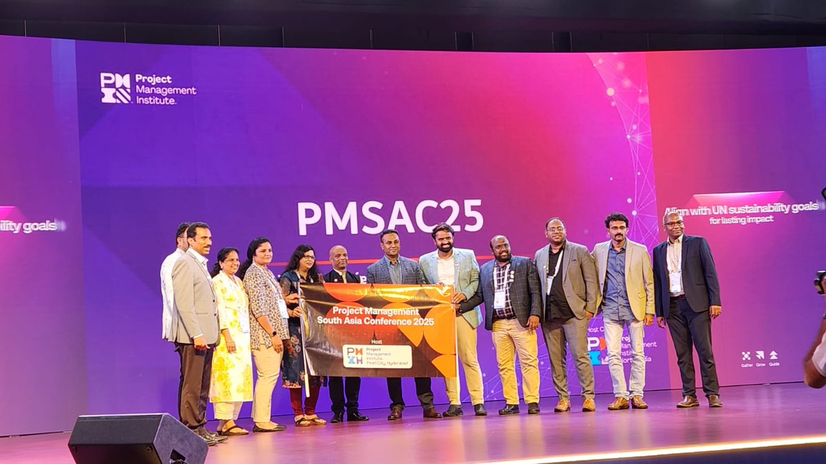 🌟 Handing Over the Baton for PMSAC 2025 📷 As we wrap up this year’s PMI South Asia Conference, we are excited to announce the handover for PMSAC 2025. The baton has been officially passed to Pearl city Hyderabad chapter, marking the beginning of preparations for another year.