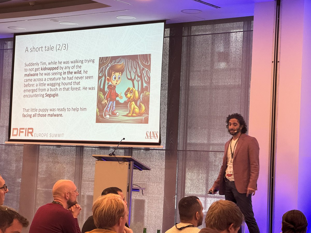 sansforensics's tweet photo. Meet Segugio: A malware detection and config extraction tool, built by Riccardo Di Pietro. Using #Yara rules, Segugio hunts malware in sandbox environments and auto-extracts configurations with Python scripts. #MalwareAnalysis #DFIR #Segugio #ThreatIntel #DFIRSummit @SANSEMEA https://t.co/fmhCbqNA8N