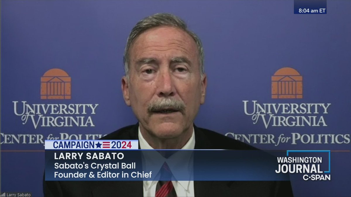 cspanwj's tweet image. University of Virginia Center for Politics Director @LarrySabato discusses Campaign 2024 and political news of the day

Watch here: tinyurl.com/53fjb8w3