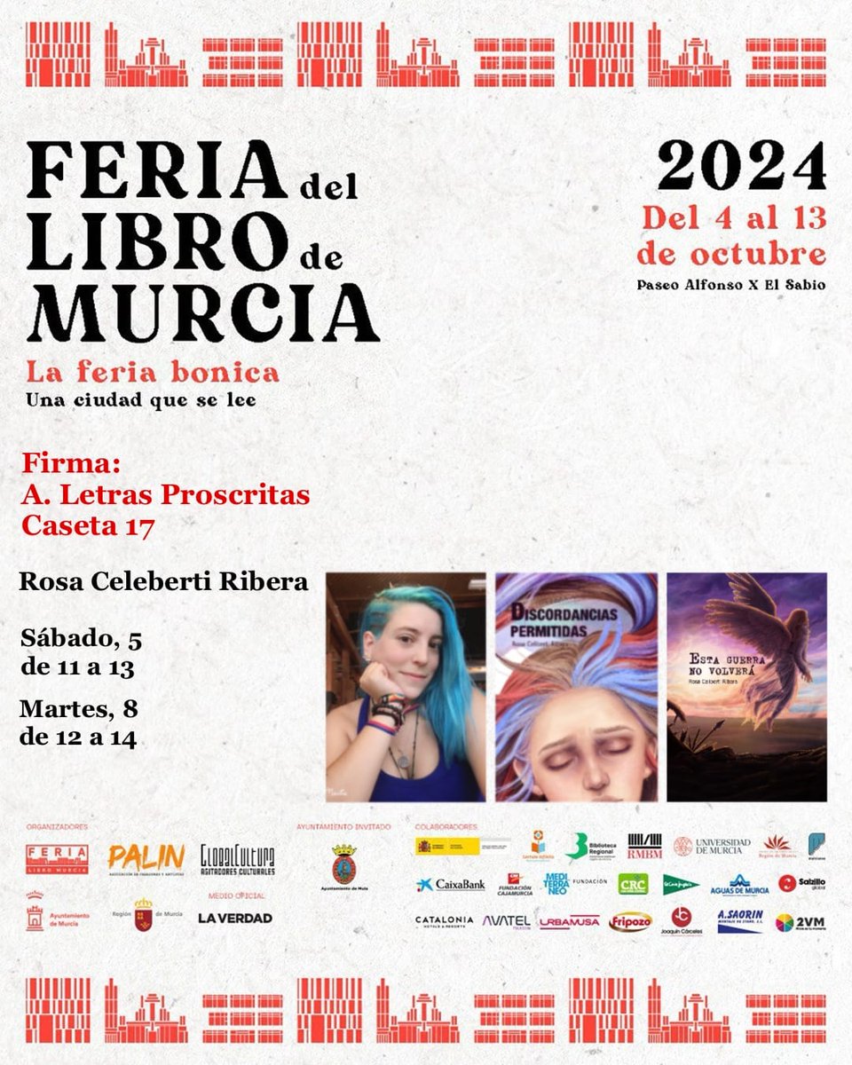 En este poemario,  <a href="/rosaceliberti/">🌈Rosa Celiberti Ribera🇵🇸</a> da voz a la salud mental
Una obra homenaje al autor Miguel Hernández, dividida en sus tres heridas: vida, amor y muerte.

<a href="/feriaLibroMurci/">Feria del Libro de Murcia</a>  #leeautoeditados #libros #sueña