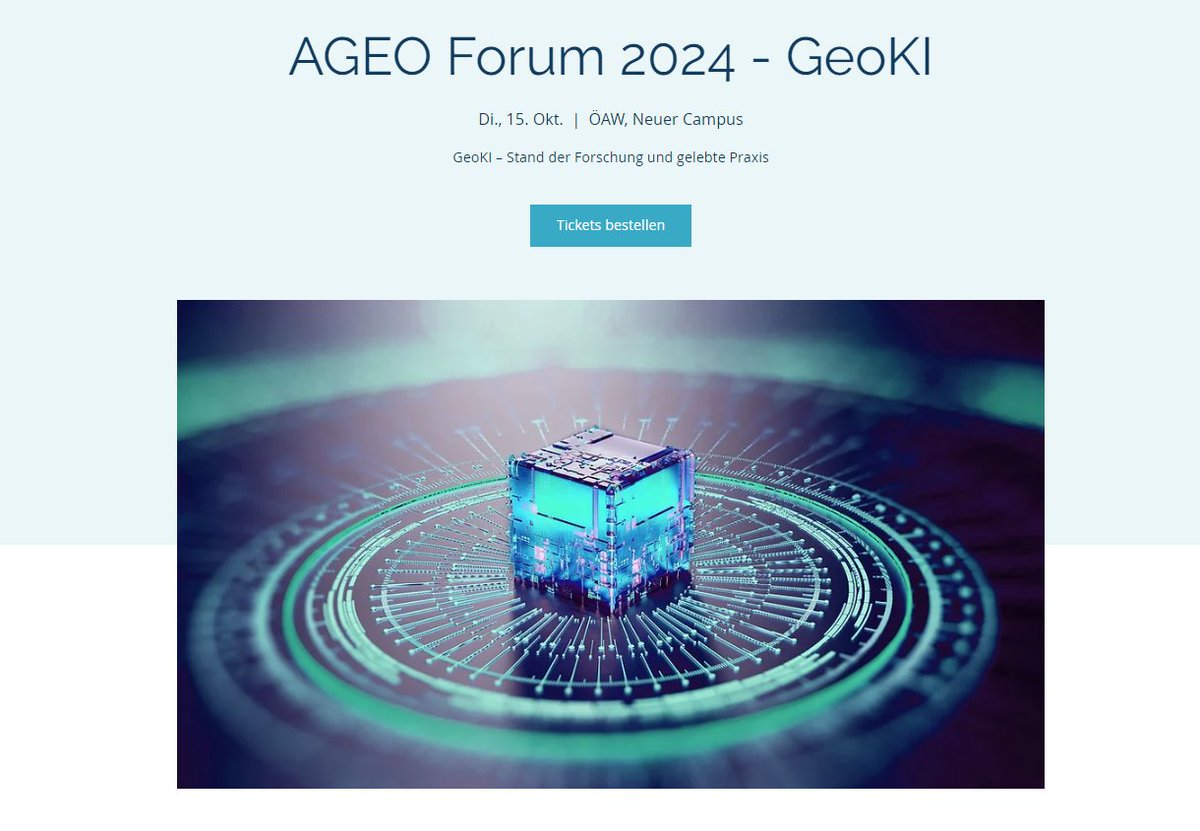 Tickets für das ausgebuchte #AGEO #GeoKI Forum nun zur online-Teilnahme &gt;ageo.at/event-details/…