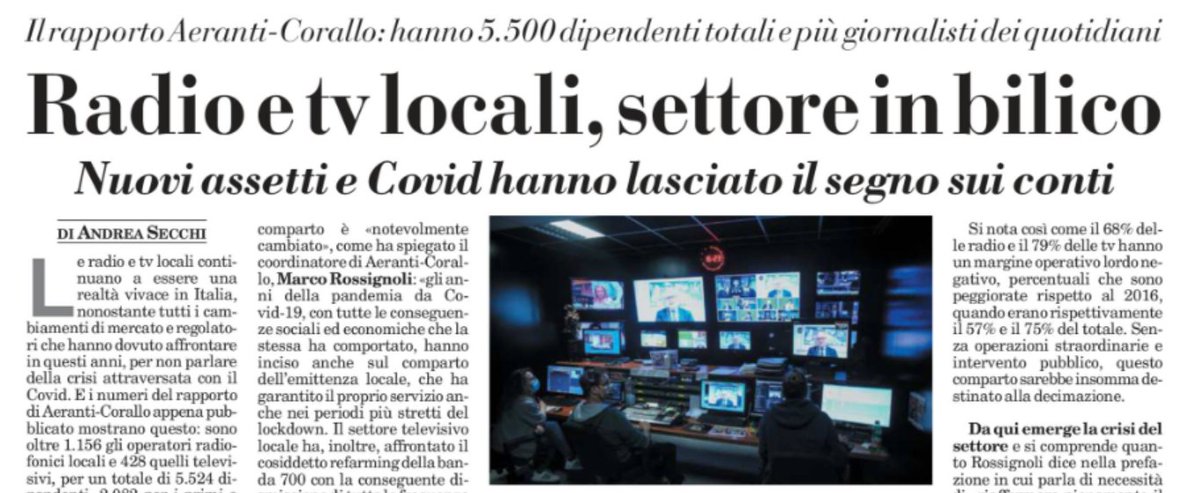 <a href="/a_secchi/">Andrea Secchi</a> su rapporto <a href="/aeranticorallo/">Aeranti-Corallo</a> su Tv e Radio locali in Italia <a href="/ConfindustriaTv/">ConfindustriaRadioTV</a> <a href="/Antonellogiac/">Antonello Giacomelli</a> <a href="/AGCOMunica/">AGCOM</a> <a href="/mimit_gov/">MIMIT</a>