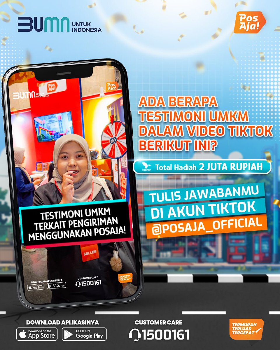 PosAjaOfficial's tweet photo. Hai, #SahabatPosAja! 

Yuk jawab pertanyaan tersebut dan dapatkan total hadiah saldo Pospay senilai 2 juta rupiah untuk 10 pemenang yang terpilih!

#MajuBersamaUMKM #GoDigitalGoGlobal #PosAja! #PosIND #PosIndonesia #BUMNUntukIndonesia #278thPosIND #PosAja!Quiz #Giveaway #Kuis https://t.co/paNtSh3tUJ