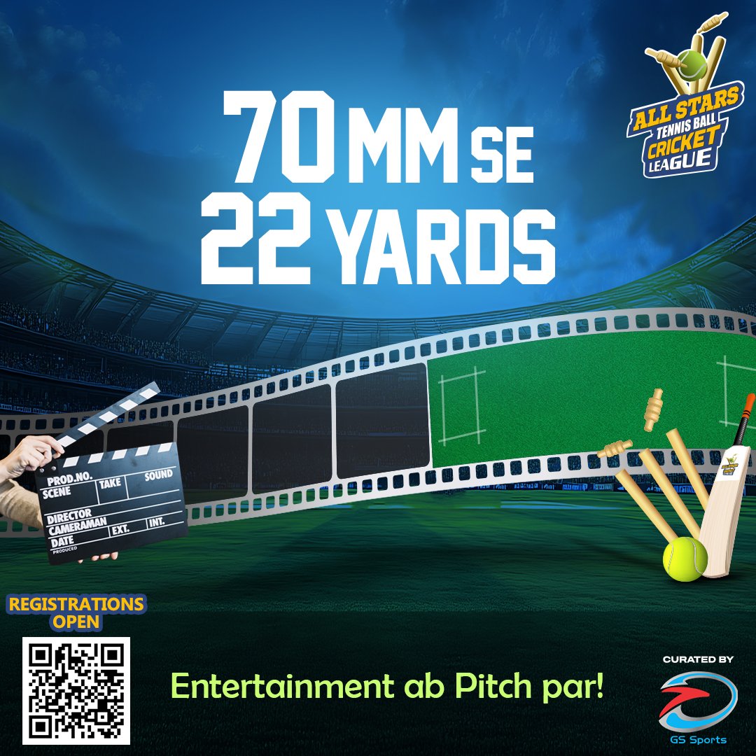 astclofficial's tweet photo. Action-packed entertainment on and off the pitch! ⚡️🎬

Bring your star power to the 22 yards. Register now👇

#LiveYourChildhoodMemories #AllStarsCricket #gssports #PlayingForHumanity #ActorsAndCreators #CricketLeague #TennisBallCricket https://t.co/QgNXrhaAKd