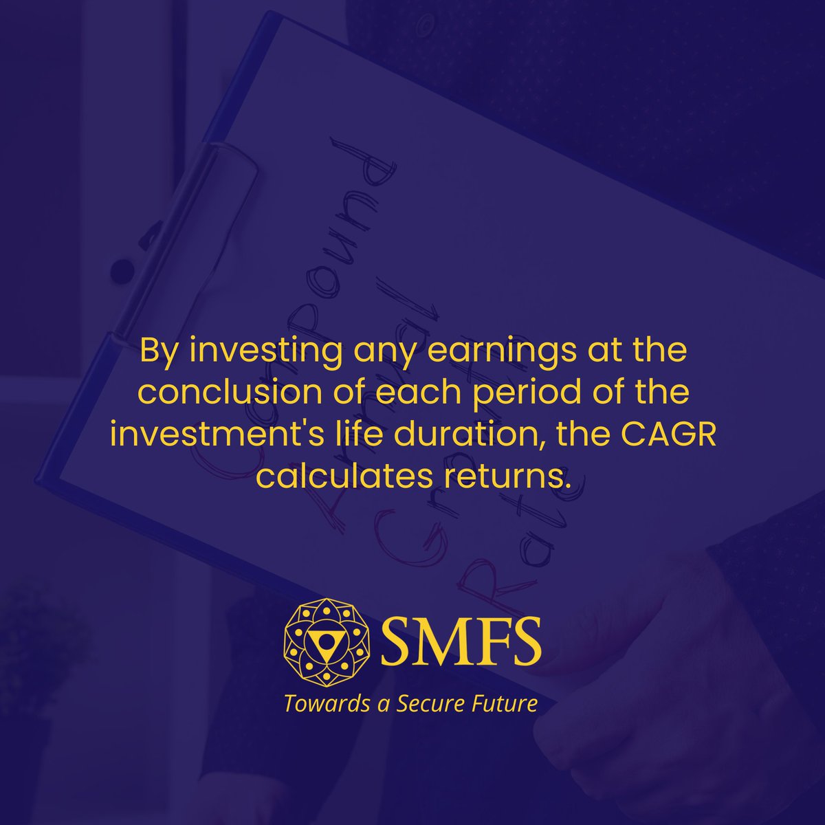 investsmfs's tweet image. CAGR is the annual rate of return that an investment must have in order to increase over a specific time period from its starting balance to its ending balance.

#SMFS #InvestmentTips #Investment101 #FinanceTips