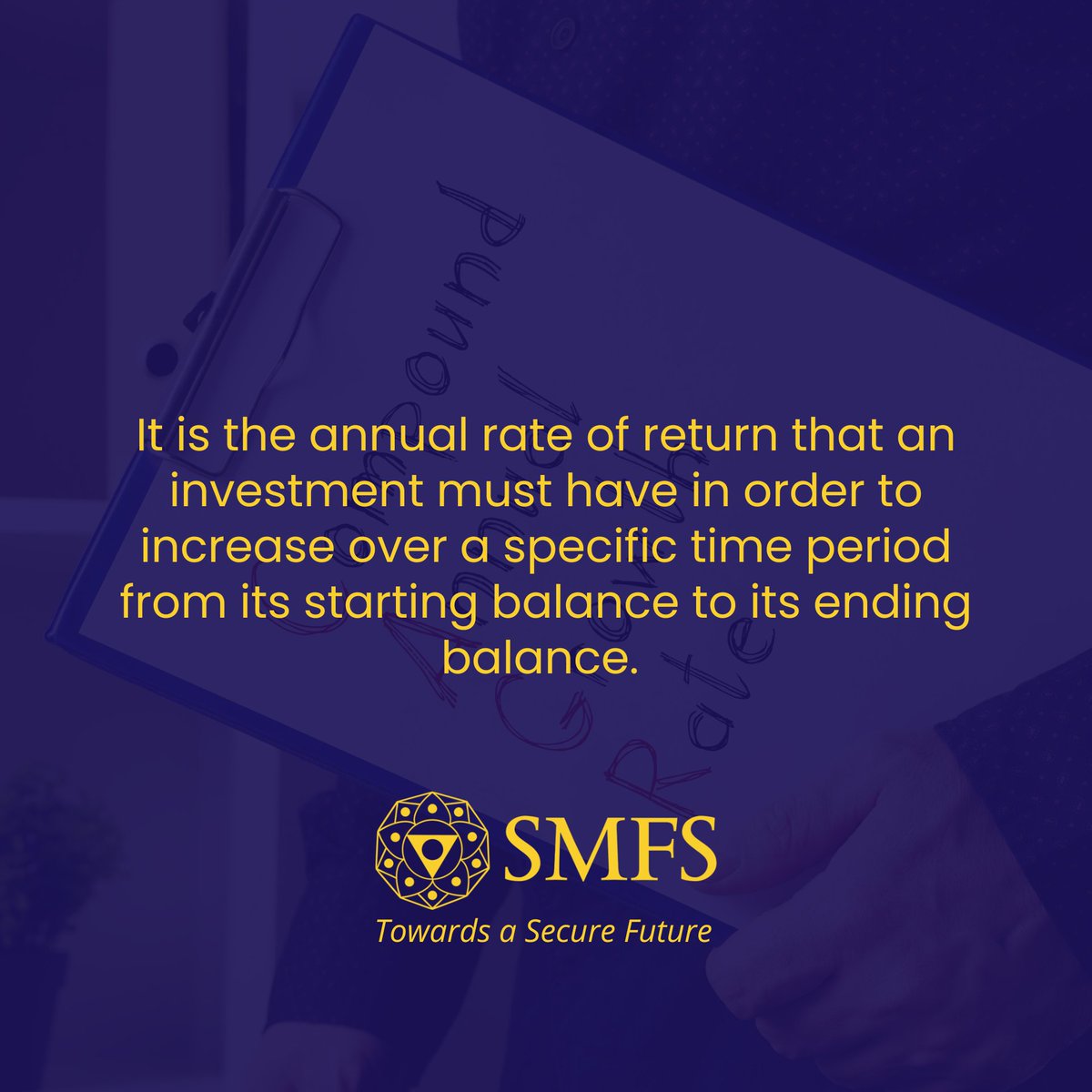 investsmfs's tweet image. CAGR is the annual rate of return that an investment must have in order to increase over a specific time period from its starting balance to its ending balance.

#SMFS #InvestmentTips #Investment101 #FinanceTips
