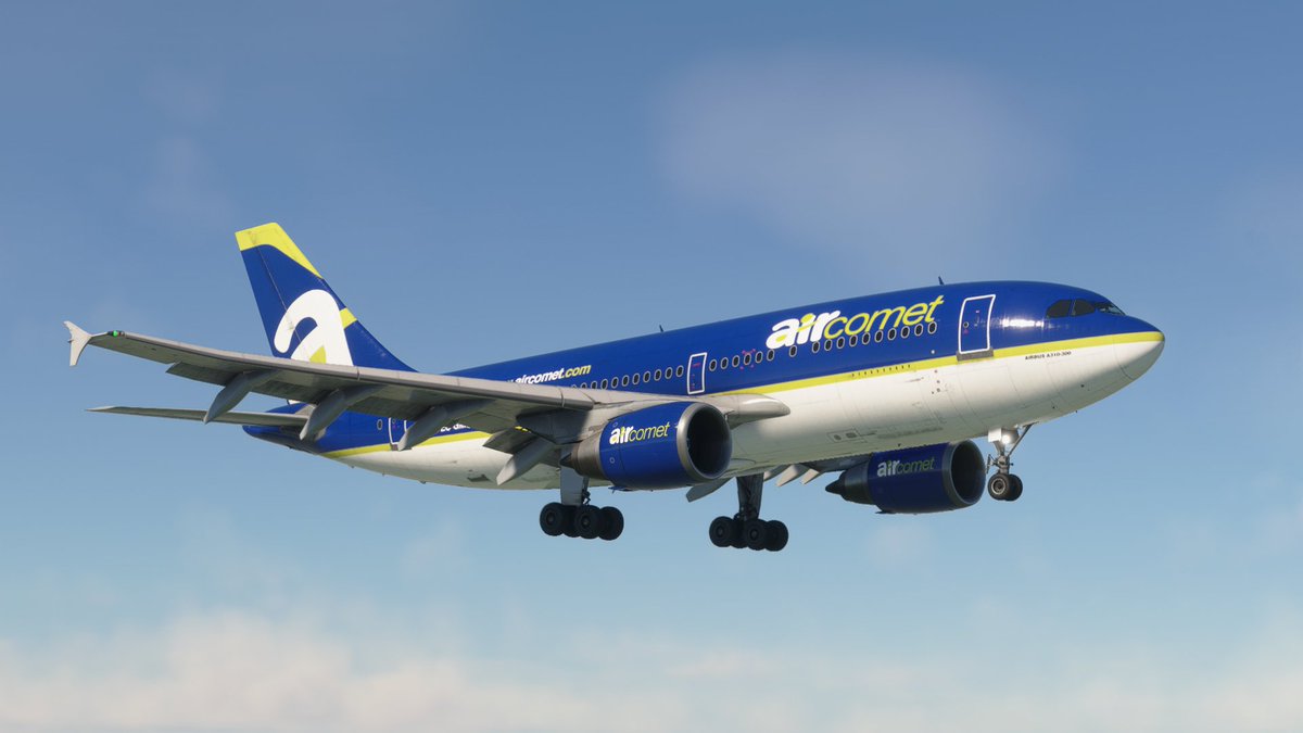 FlightDeck_PMI's tweet image. Dejamos la capital española para volar a Londres-Gatwick, donde nos esperaban unos maravillosos 20kt cruzados a 80º del eje de la pista...

#A310 #Inibuilds #MSFS