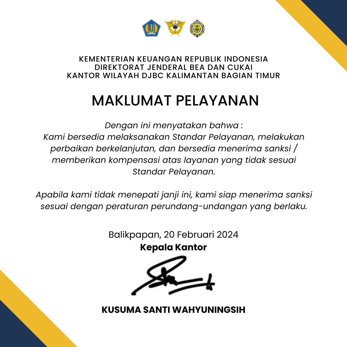 bckalbagtim's tweet photo. Maklumat Layanan Kanwil DJBC Kalbagtim https://t.co/2gZl9L63Mh