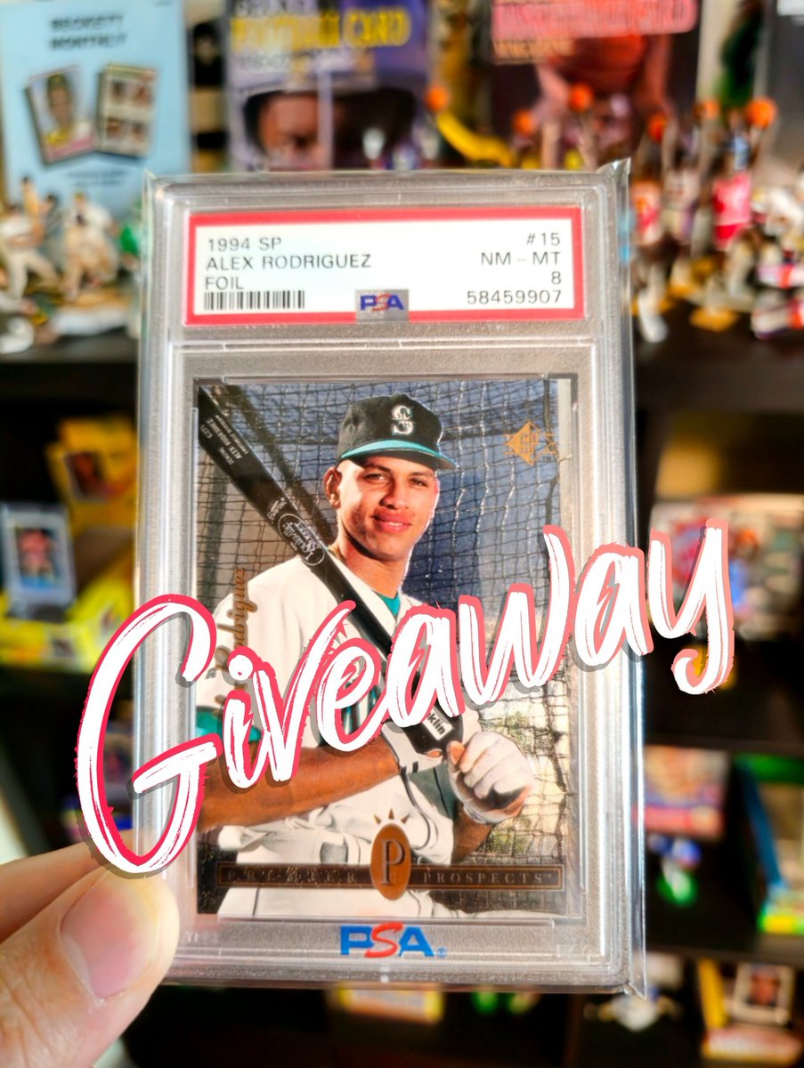 JunkWaxHeroes's tweet image. 🚨 GIVEAWAY ALERT 🚨

For a chance to win this Junk Wax Hero 🤩 Alex Rodriguez 1994 SP Foil RC PSA 8 ⚓️

Like/Follow/Repost to Enter ♻️

Winner TBA 10/5 @ 9 PM EST 📢