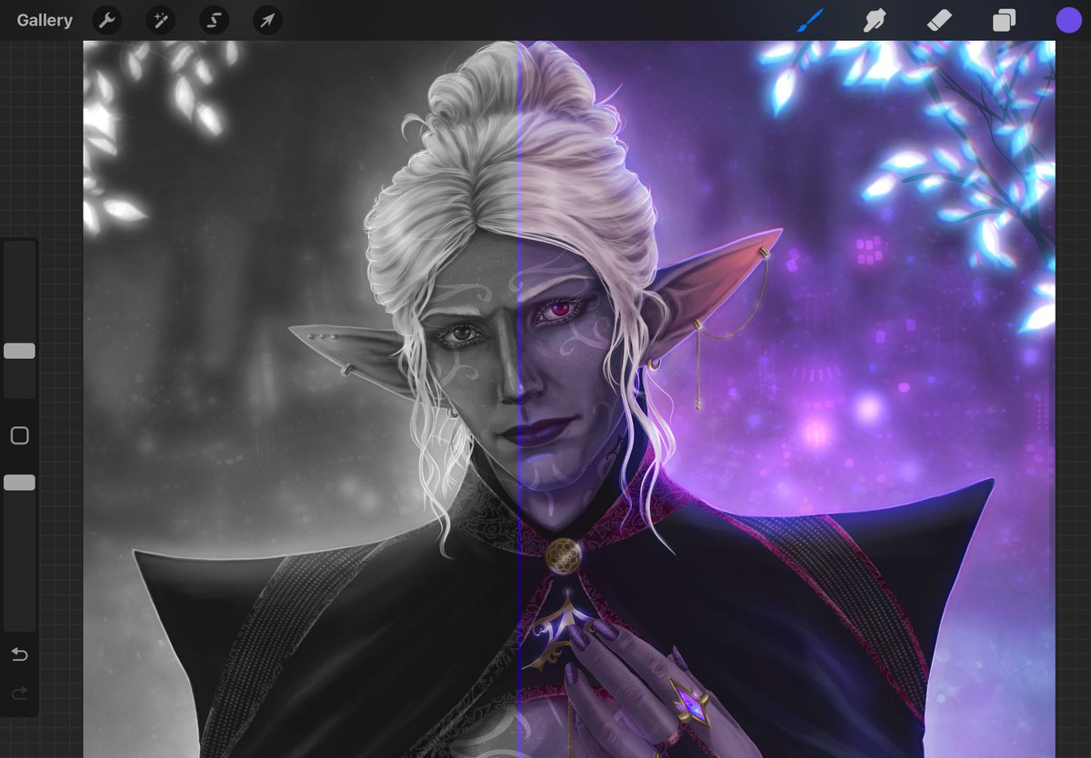 izzmizzstuff's tweet image. You know you&apos;ve overcooked when the colour version makes you think of Disneyland instead of Menzoberranzan #artistproblems #sorrynightwarden