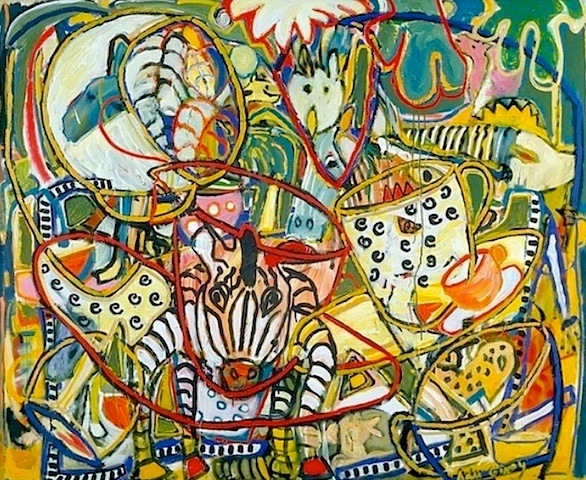 JINGLE JANGLE JUNGLE / acrylic on canvas / 56 by 68 inches #AduGindy #art #painting #abstract 
⭐️ More info: adugindy.com/Image.asp?Imag… #abstractartist #ArtistOnTwitter #abstractpainting #interiordesigner #artgallery #artcurator #artcollector #homedecor #interiordecor #Minneapolis