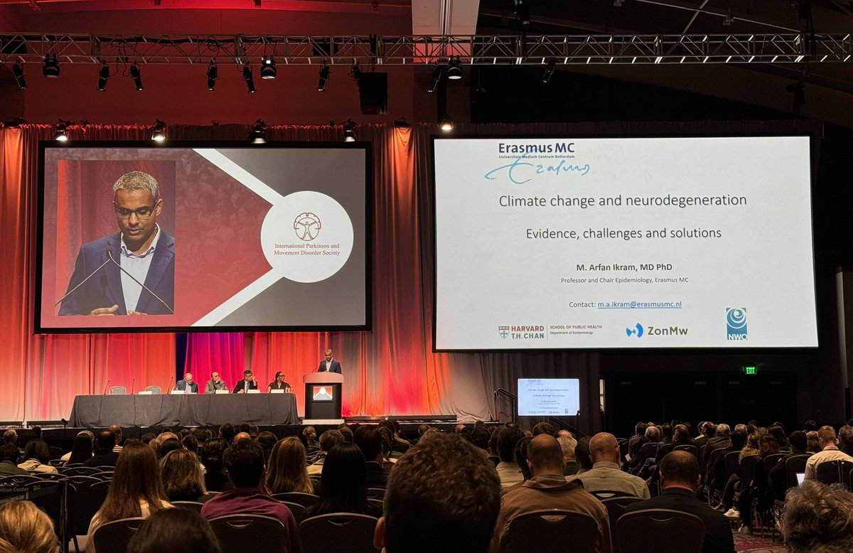 Climate change and neurodegenerative disorders on the map at #MDSCongress  - an important yet underappreciated field of study! #ArfanIkram <a href="/movedisorder/">MDS</a>