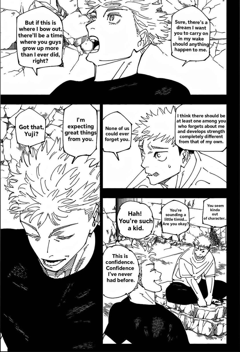 lunny_the's tweet photo. Gojo is dead, like no more now. JJK ended. There's no meaning to cope anymore. This flashback already gave us every proof we need to 100% believe Gojo has reunited with Geto somewhere special 🥹 https://t.co/tppWRWIqtN