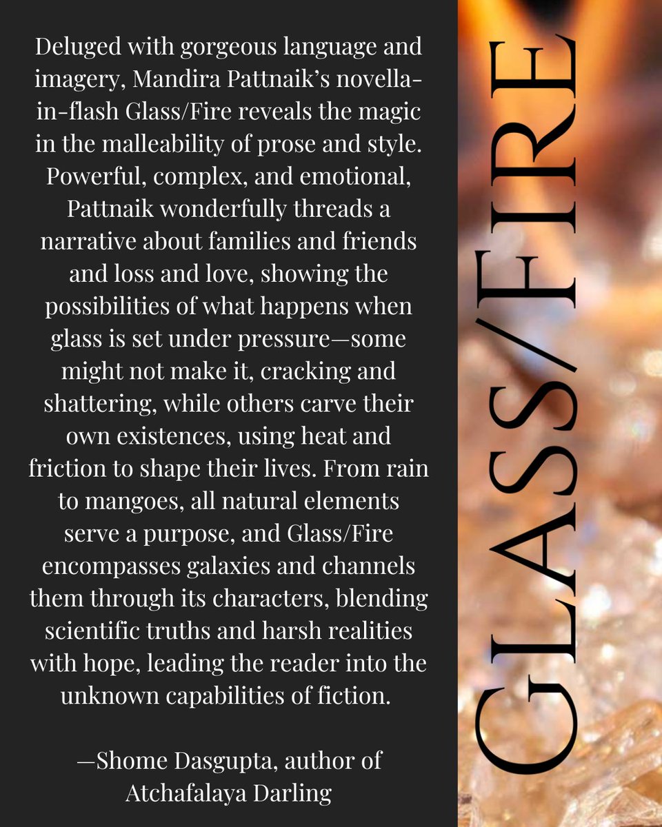 Mandira Pattnaik (@mandirapattnaik) on Twitter photo IT IS HERE!!!
FIRST BLURB of #GlassFire by @laughingyeti 🥹🙏
Upcoming <a href="/QuerenciaPress/">Querencia Press SUBS OPEN</a> IT IS HERE!!!
FIRST BLURB of #GlassFire by @laughingyeti 🥹🙏
Upcoming <a href="/QuerenciaPress/">Querencia Press SUBS OPEN</a>
