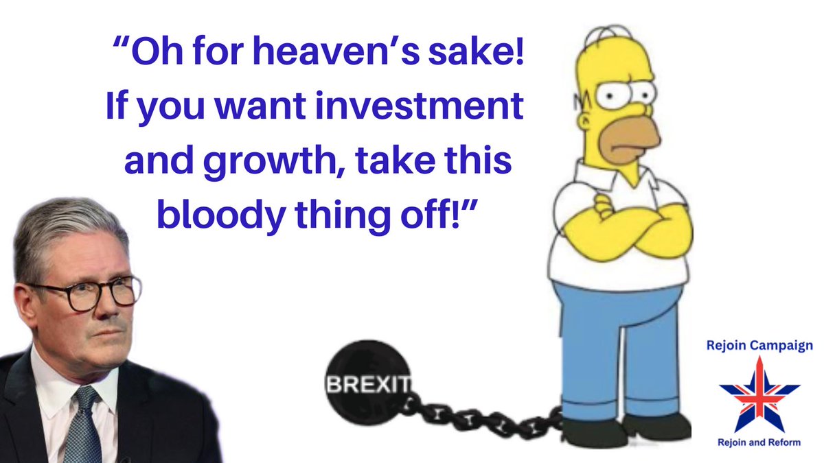 sonofr's tweet photo. OH STOP BEING SO DANM STUPID!

If you want investment and growth, it’s not going to happen until you get rid of the Brexit ball and chain! So start by rejoining the Single Market.
 
Get on with it. You’re wasting valuable time!
@Labour @UKLabour @Keir_Starmer https://t.co/VALeD4IlaF