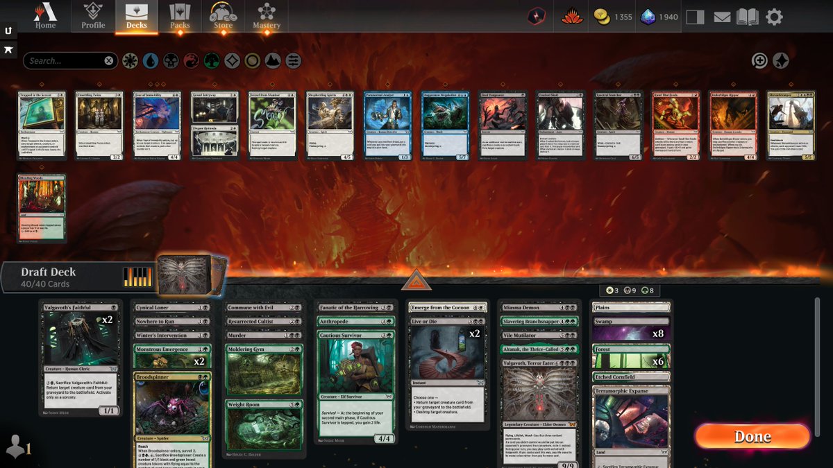 ScouterTF2's tweet photo. I don't usually post draft trophies cuz I usually sit in gold/plat (I don't play that much limited) but this deck deserves it
7-1 losing to WR with 2 gremlin spells and the gremlin-making clown
1 win opp got scared after I entombed valg with faithful on board but no 4th land lol https://t.co/VJJW0t2QsO