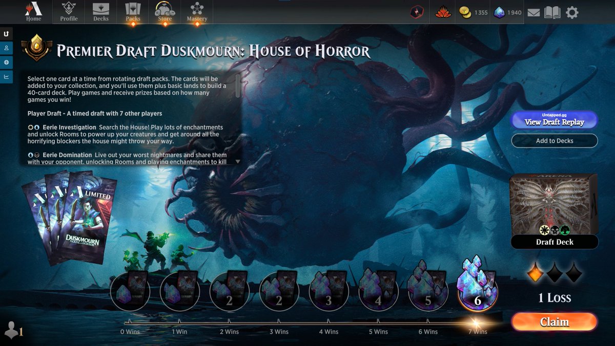 ScouterTF2's tweet photo. I don't usually post draft trophies cuz I usually sit in gold/plat (I don't play that much limited) but this deck deserves it
7-1 losing to WR with 2 gremlin spells and the gremlin-making clown
1 win opp got scared after I entombed valg with faithful on board but no 4th land lol https://t.co/VJJW0t2QsO