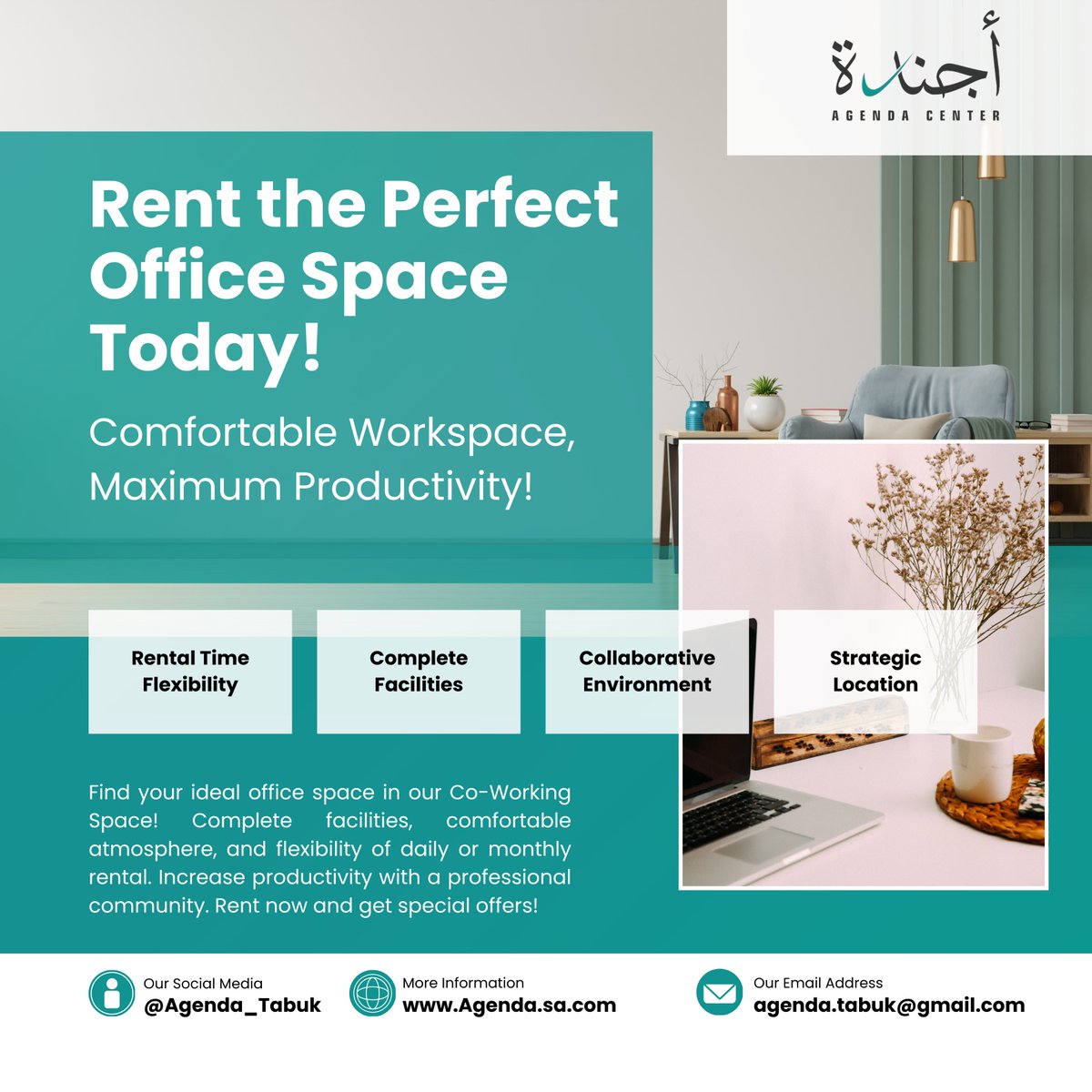Agenda_Tabuk's tweet image. Unlock the potential of your business with a fully-equipped, modern office space at Agenda Business Center. 

Secure your workspace today and elevate your business to the next level! 🚀💼

#RentalOffice #BusinessGrowth #WorkspaceSolutions #AgendaBusinessCenter #OfficeForRent