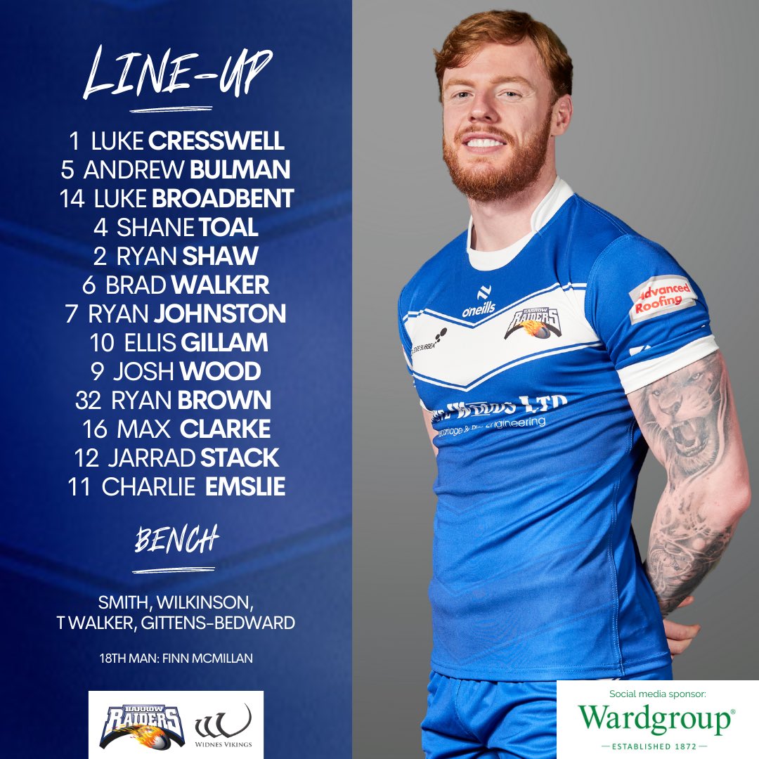 Barrow Raiders (@barrowraiders) on Twitter photo 📄 | 𝐓𝐞𝐚𝐦 𝐍𝐞𝐰𝐬: here’s your final Raiders line up of the regular season!
A huge game for <a href="/TomWalker2512/">Tom Walker</a>, who will come off the bench to make his 𝟐𝟎𝟎𝐭𝐡 career appearance! 👏 📄 | 𝐓𝐞𝐚𝐦 𝐍𝐞𝐰𝐬: here’s your final Raiders line up of the regular season!
A huge game for <a href="/TomWalker2512/">Tom Walker</a>, who will come off the bench to make his 𝟐𝟎𝟎𝐭𝐡 career appearance! 👏