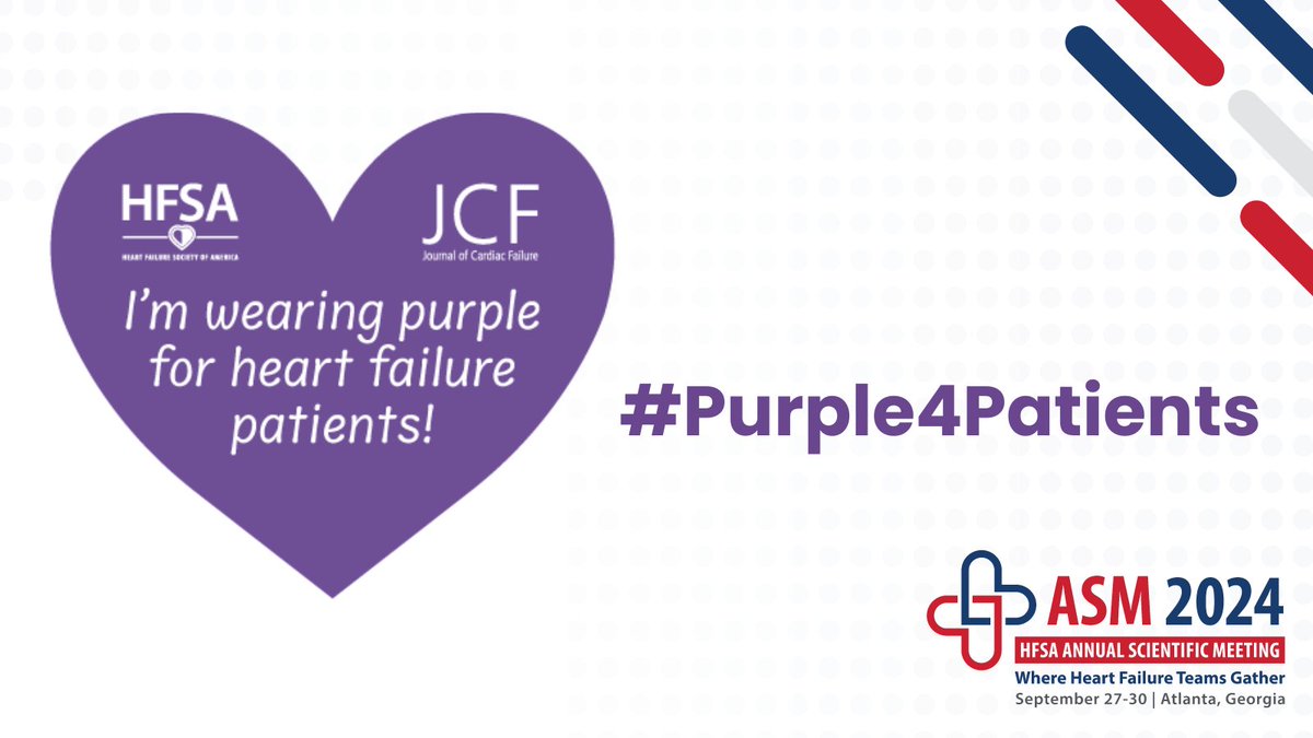 Today's the day to show us how you go #Purple4Patients! Show your dedication and support for people living with HF by posting a selfie or a pic of your team wearing purple! <a href="/JCardFail/">Journal of Cardiac Failure</a> #HFSA2024
