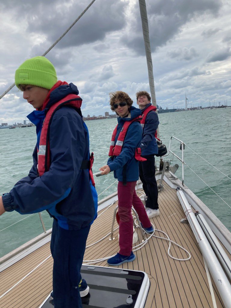 We took three of the Naval yachts for a spin - practised our knots and everyone had a turn on the wheel