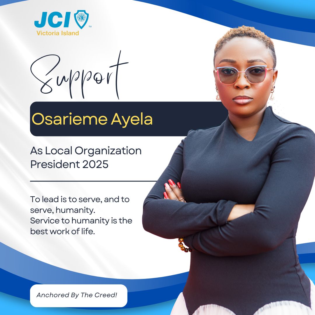 JCI_VI's tweet photo. We are excited to announce that at the JCI Victoria Island Annual Meeting today, @osaar_ will be running for the position of President, while @ebenfunds  @thechristiana_alao and @jumokeolasoji will be contesting for the office of Vice President. https://t.co/4fNzYwleH5