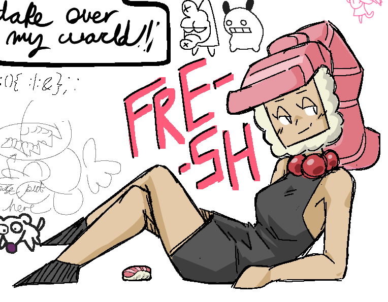 Also drew @EnnuikalAHH's sushi lady in magma yesterday. 