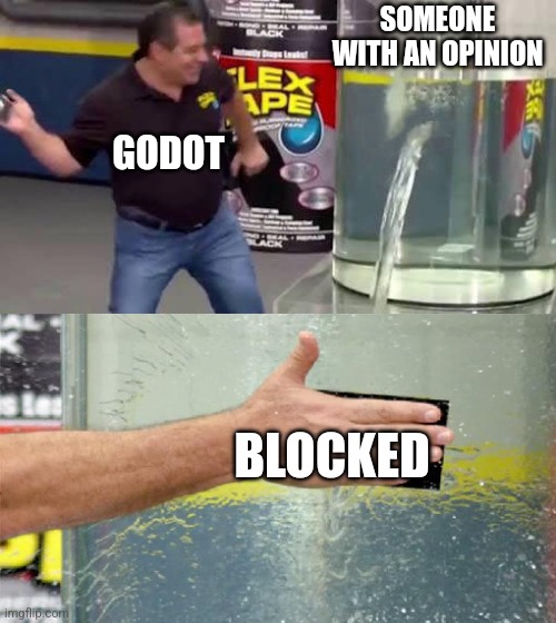 CodeRed_dev's tweet photo. Godot this week 🤣 https://t.co/mFM2xthQoB