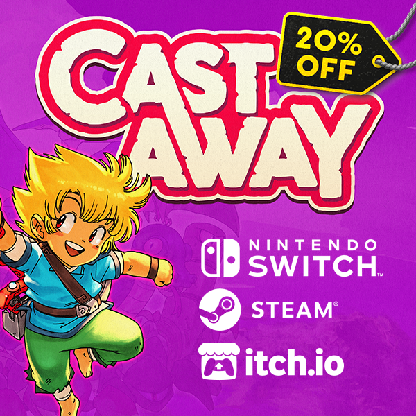 johanvinet's tweet image. Looking for a fun micro adventure this weekend? 
🏝️Castaway is 20% off right now on #NintendoSwitch, #Steam &amp;amp; #itchio!
🖤Steam: bit.ly/Castaway-Steam
❤️Switch: bit.ly/Castaway-Switc…
🧡itchio: bit.ly/Castaway-Itch
