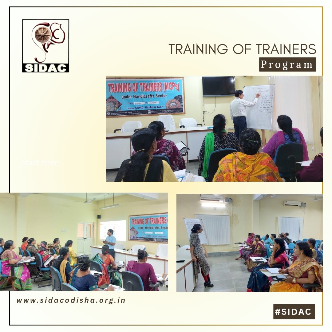 Sidac_Odisha's tweet photo. Empowering Master Crafts Persons through our Training of Trainers program!
An intensive 6-day training has concluded, empowering Master Crafts Persons with essential skills and knowledge to foster growth in the handicrafts sector
#ToTprogram #EmpoweringArtisans #SkillDevelopment https://t.co/nFV8TG5Ovx