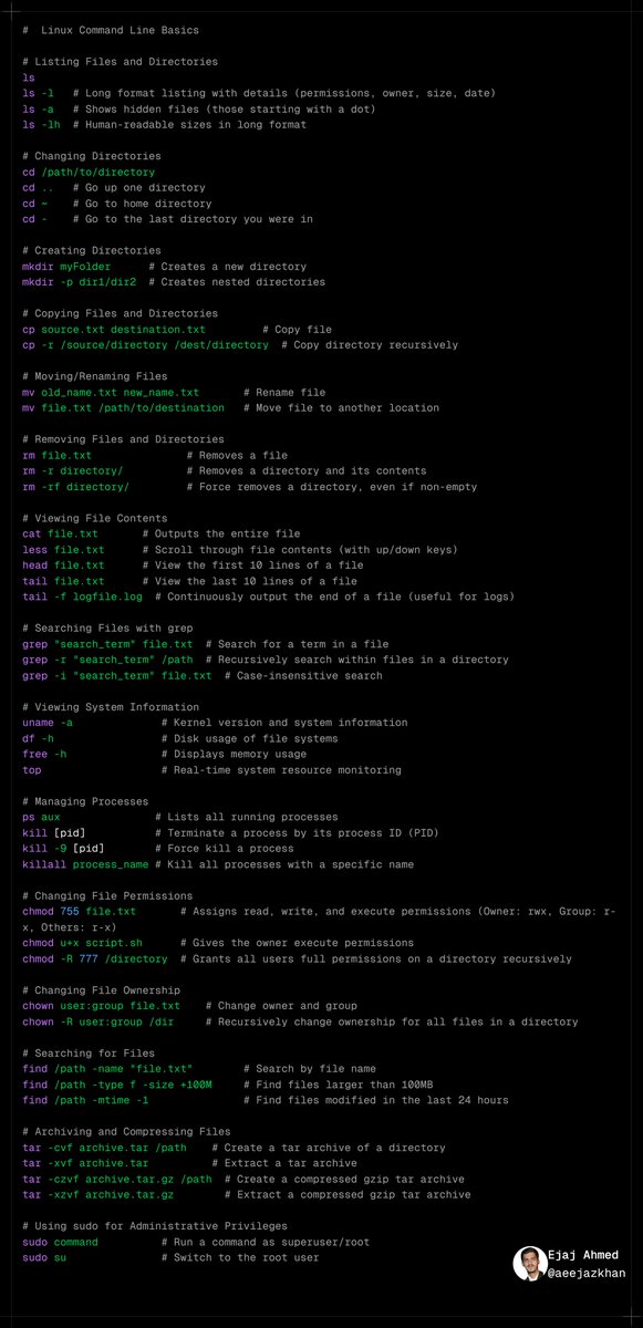 aeejazkhan's tweet image. Linux commands - basics