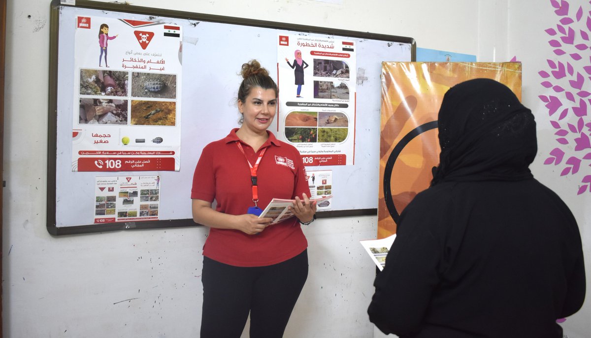 UNMAS's tweet image. During 2024, UNMAS reached  6274 beneficiaries
through risk awareness sessions in Rural Damascus #Syria.

#ProtectAndBuild
#SyrianSocietyforSocialDevelopment