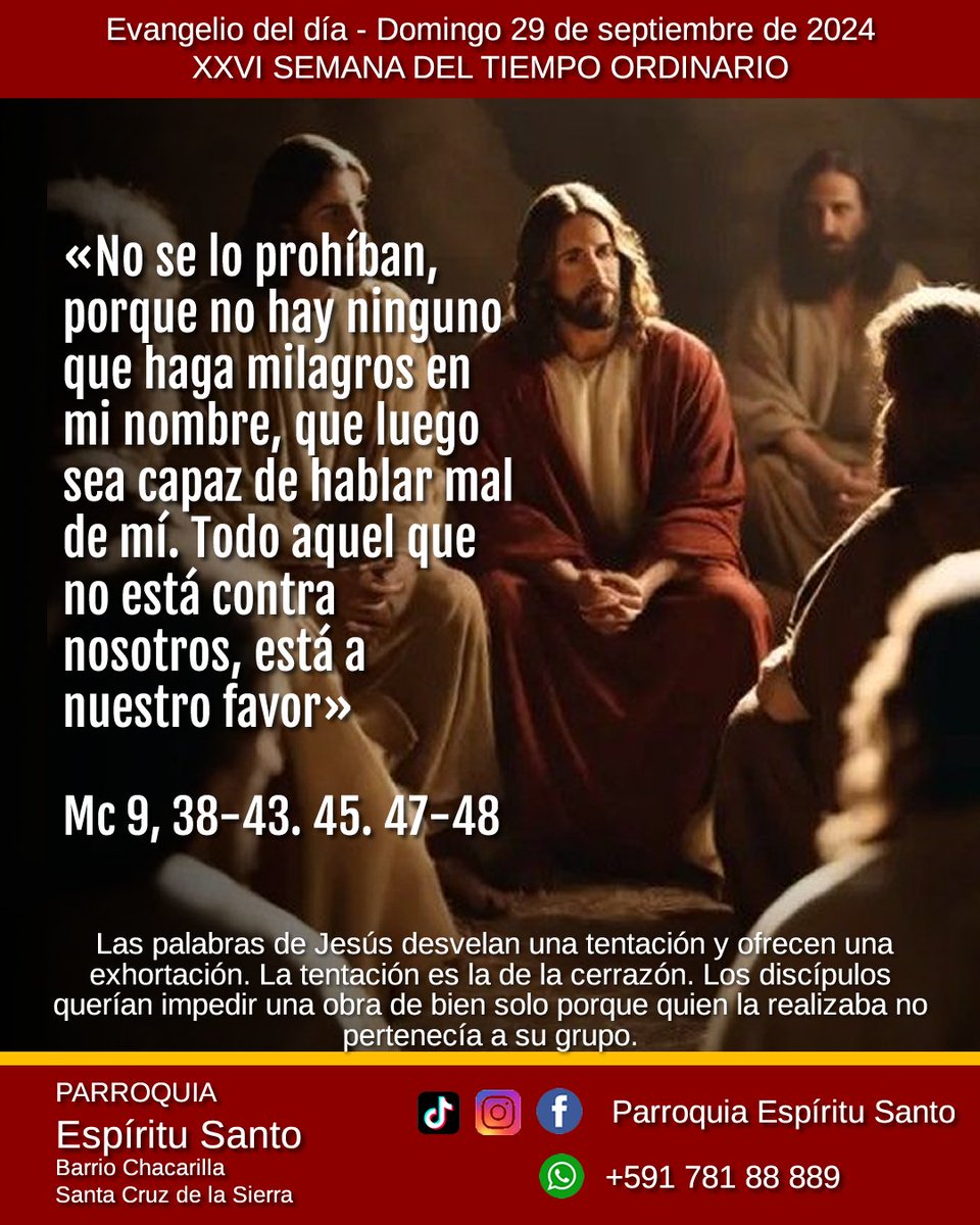 HPinilla's tweet photo. EVANGELIO DEL DÍA 
DOMINGO 29 DE SEPTIEMBRE,  2024 https://t.co/YGeV2R70iA