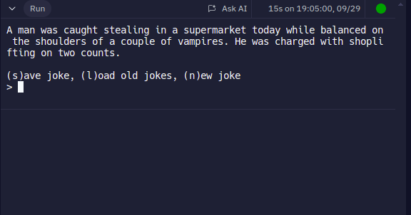 Anupunja_Dev's tweet photo. "Cows 🐮 wear bells because their horns don't work" and other dad jokes to add to your stash on Day 91 of #Replit100DaysOfCode #100DaysOfCode. Join me on @Replit https://t.co/175ewJR1OI https://t.co/U4YjE5l3Rb