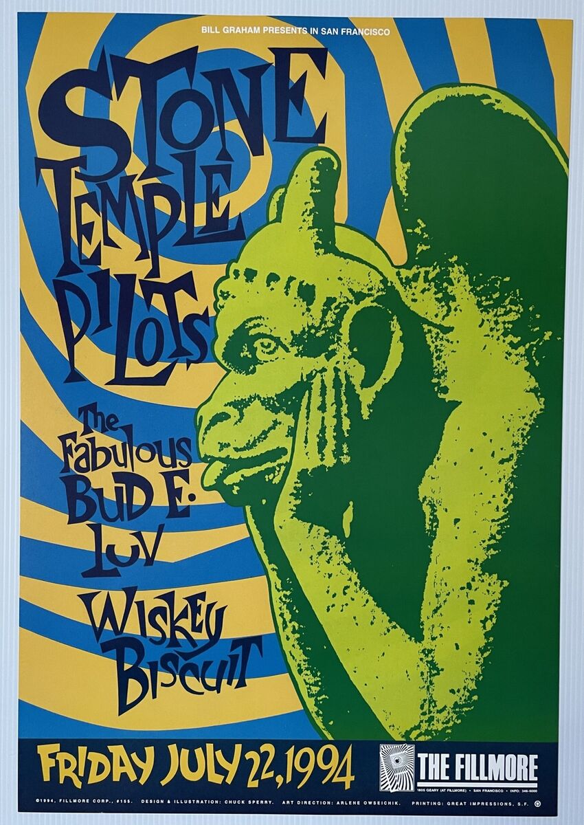Moon_Tune's tweet image. ⚡️#StoneTemplePilots Band
🌉#TheFillmore Concert Poster
🎨Visible Vibrations | eBay