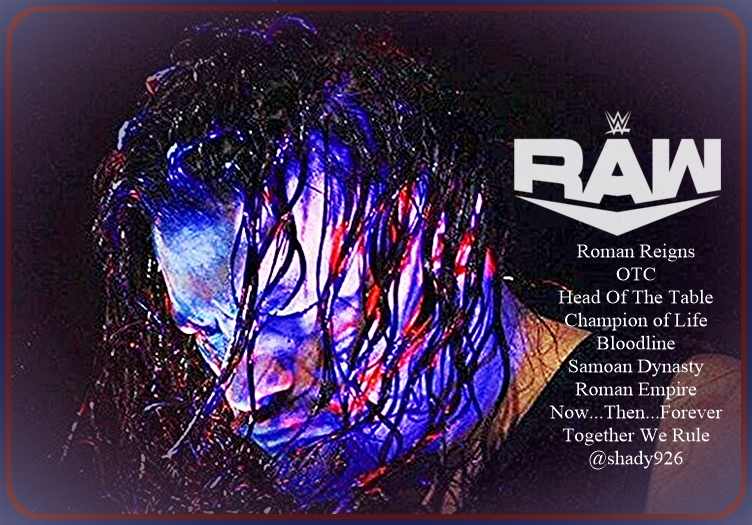 Shady926's tweet photo. #RomanReigns #OTC #ChampionOfLife #TheOneAnOnly #SamoanDynasty #RomanEmpire Now...Then...Forever Together we Rule! If i can have one wish...My wish is for Roman to move to #RAW I am sick to death of #Rhodes stuck in the #Bloodline Story! New start for #TheHeadOfTheTable https://t.co/AWvtis9QZO