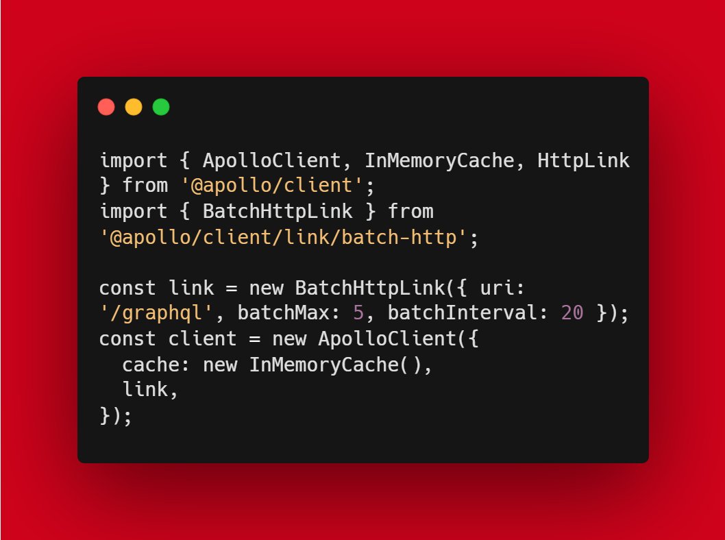 nrachabathuni's tweet image. Use query batching to reduce network overhead and improve performance! Here&apos;s an advanced example with Apollo Client
Optimize data fetching! 🚀 #GraphQL #ApolloClient #AdvancedCoding #WebDev #API #Frontend #GraphQLTips #SEO