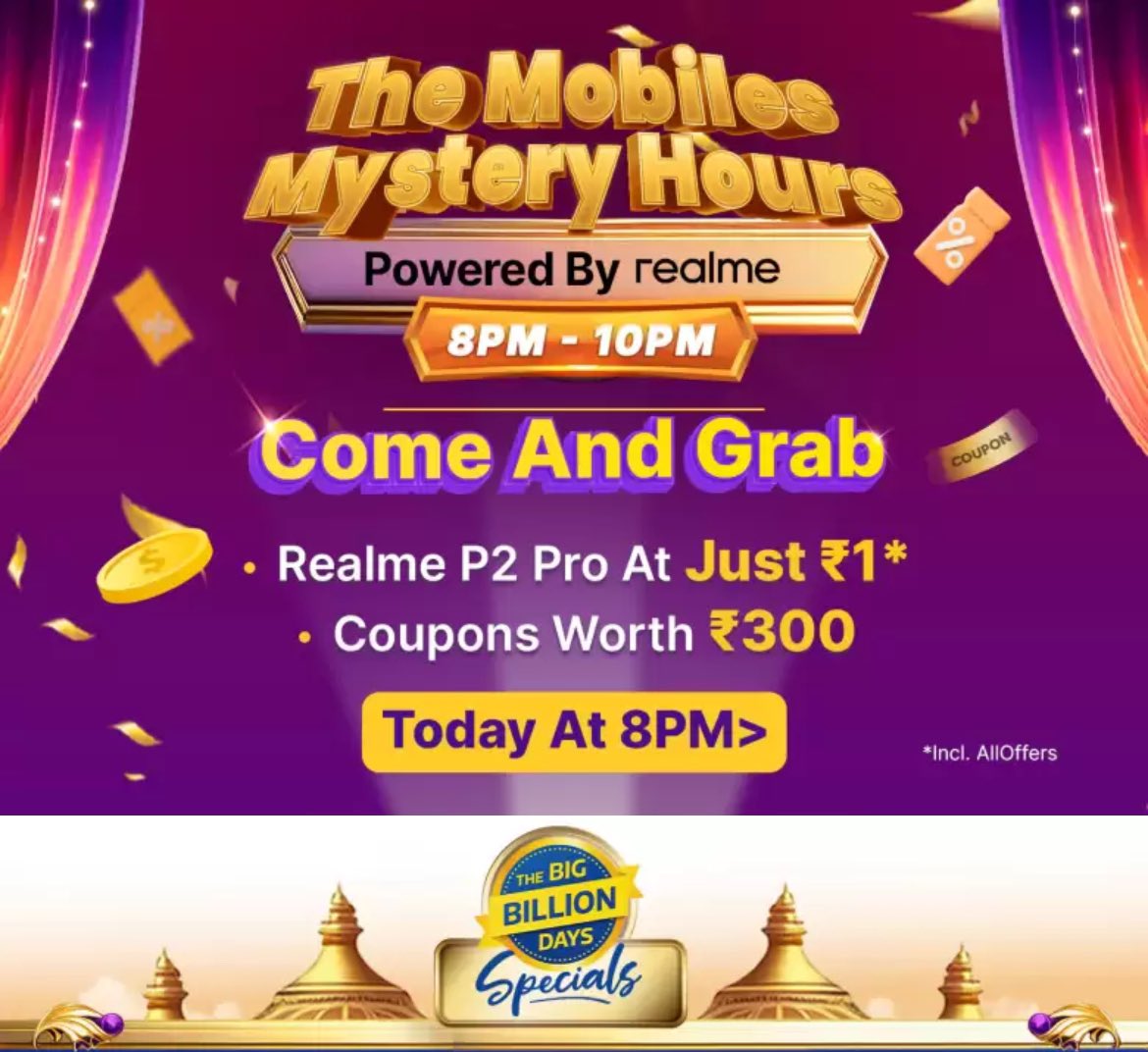 tricksanyapp's tweet photo. Be Super Active Tonight  | Realme P2 Pro @1.🔥🔥🔥 

Time : 8:00 PM 🕗 

Link : https://t.co/slTxiFXxqs

Link 2: https://t.co/n2WAm0DLb7

#BigBillionDaySale #FlipkartBigBillionDays2024 #Flipkart #FlipkartBigBillionDays #loot #deals https://t.co/KaG6Q5ovsM