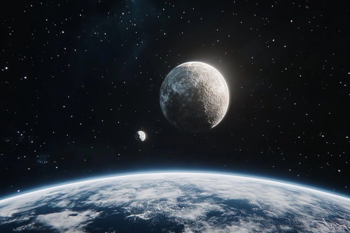 Reportunmedia's tweet photo. La Terre va avoir une deuxième lune aujourd'hui ! Ce nouveau compagnon céleste est ce qu'on appelle une "mini-lune" éphémère. Mesurant environ 10 mètres de diamètre, il sera capté par la gravité terrestre et orbitera autour de la planète du 29 septembre au 25 novembre. #Espace https://t.co/yXqs8dl8l4