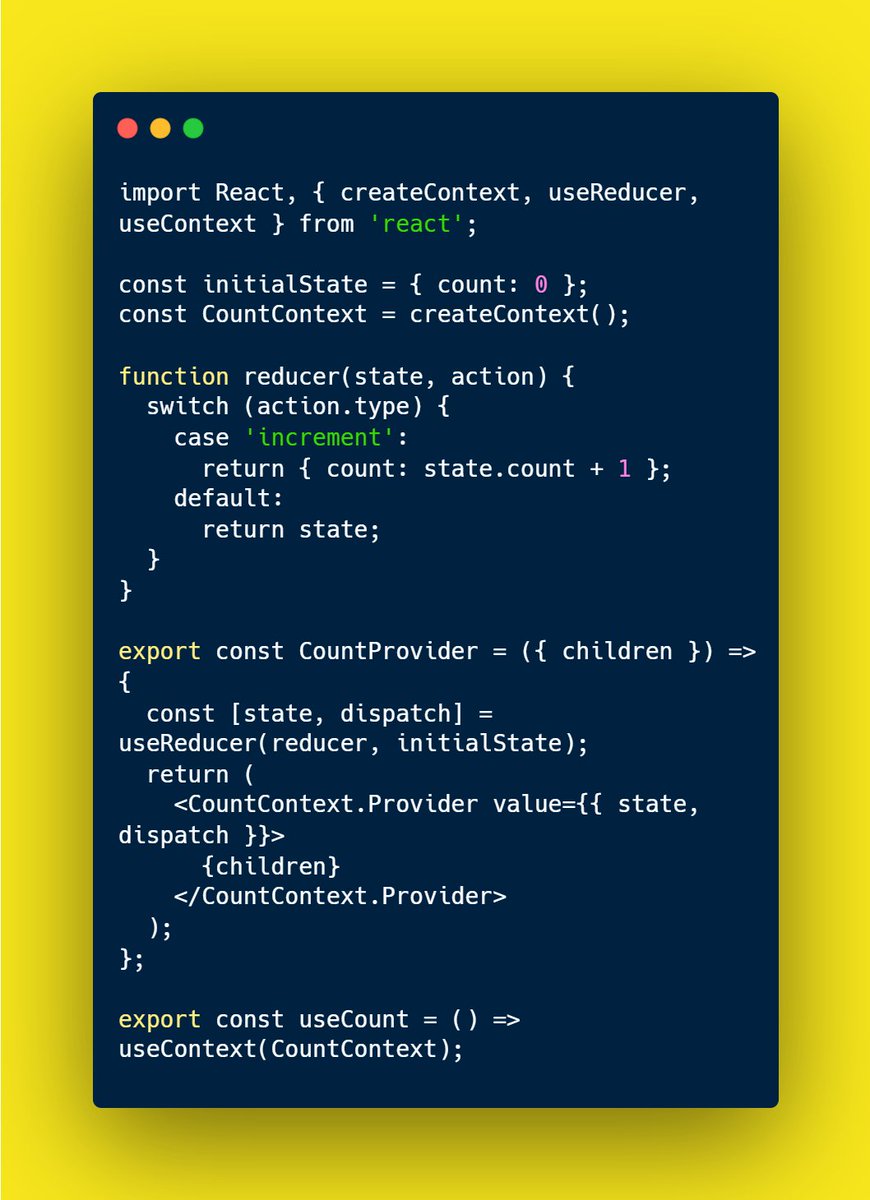nrachabathuni's tweet image. Use React.Context with useReducer for advanced state management in large apps! Here&apos;s an example
Manage complex state effortlessly! 🚀 #ReactNative #AdvancedCoding #MobileDev #StateManagement #ReactHooks #JavaScript #SEO