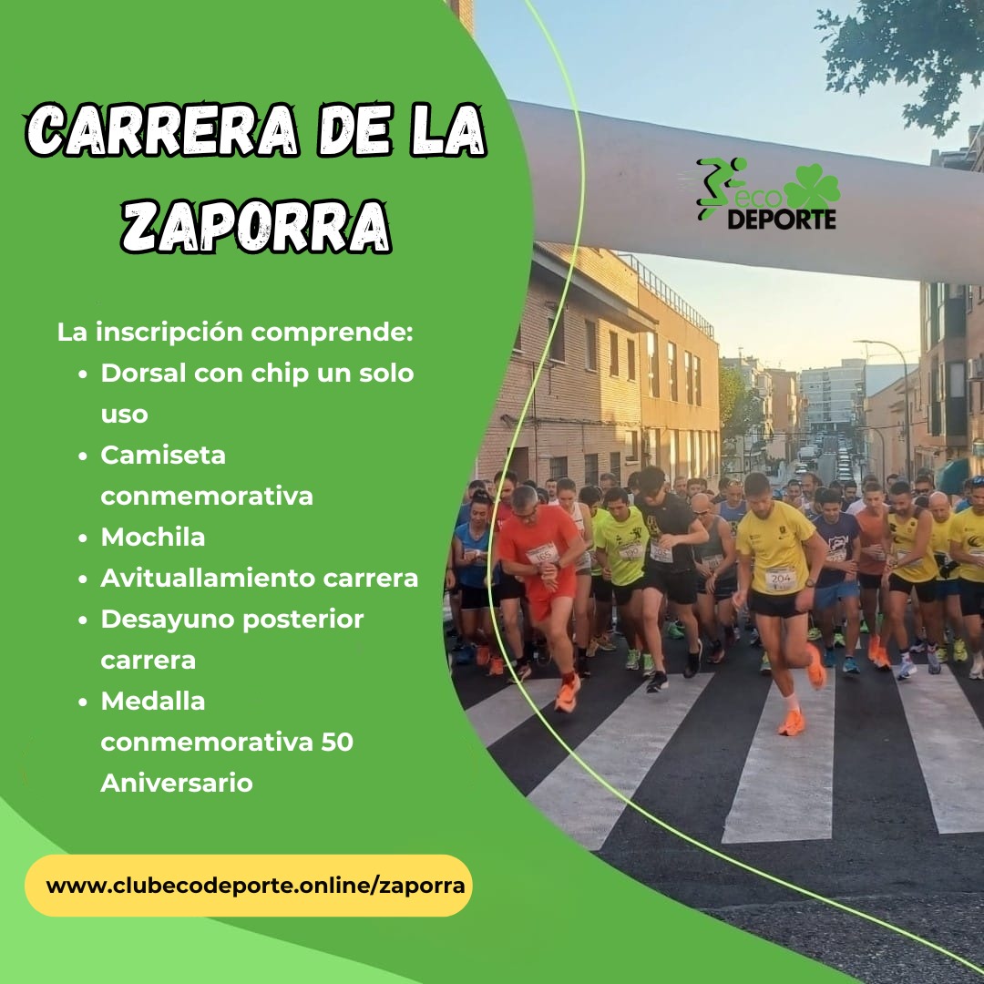 Apúntate a nuestra próxima carrera el 12 de octubre, carrera popular La Zaporra 🏃🏻‍♀️👏🏻

Toda la información en ecodeporte.online 

#carrera #carrerapopularlazaporra
#deporte #ecodeporte